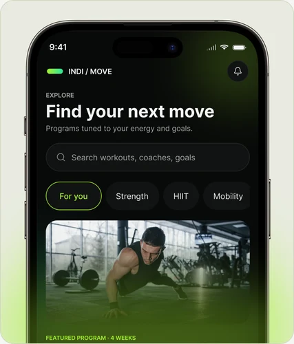 The app's Explore screen on a phone