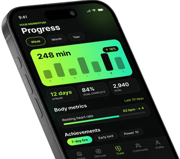 The app's progress screen on a phone