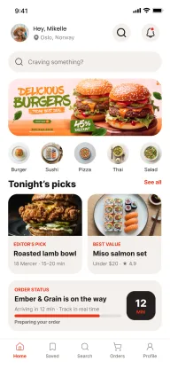 Customer ordering app