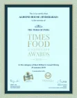 Times Food & Nightlife Awards 2019 certificate