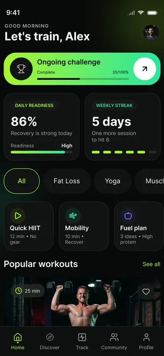 Reppd app home screen