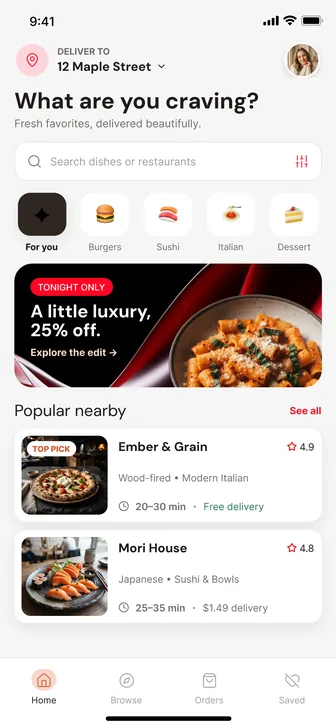 Plately app home screen