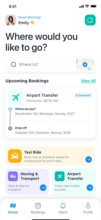 Wayfare app home screen