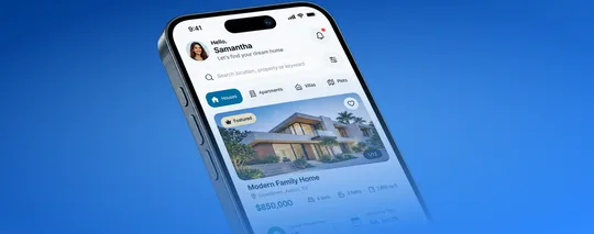 A real estate app on a phone