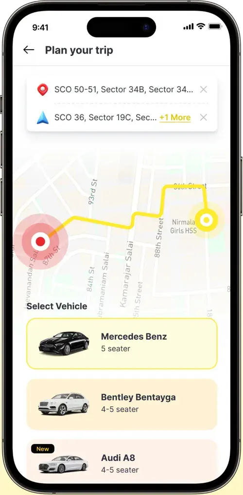 Driver app publishing a ride
